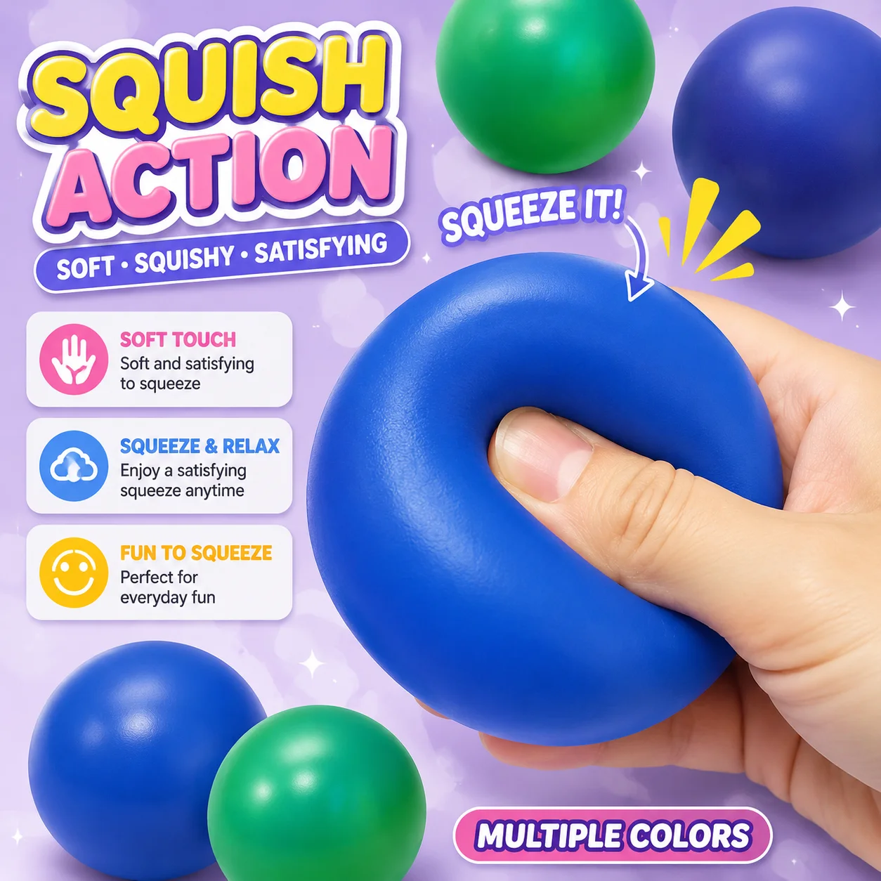 Decompression Squeeze Ball Stress Relief Anti Stress Ball Novelty Fun Toy Pressure Relax Gift for Valentine's Day Party Favor