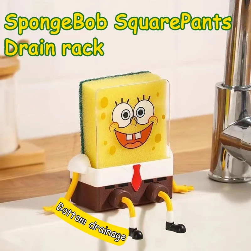 Spongebob Kitchen Goodies Dish Cloth Drain Rack Cartoon Rack Peripheral Dishwashers Scrub Pot Shelving Tabletop Decoration