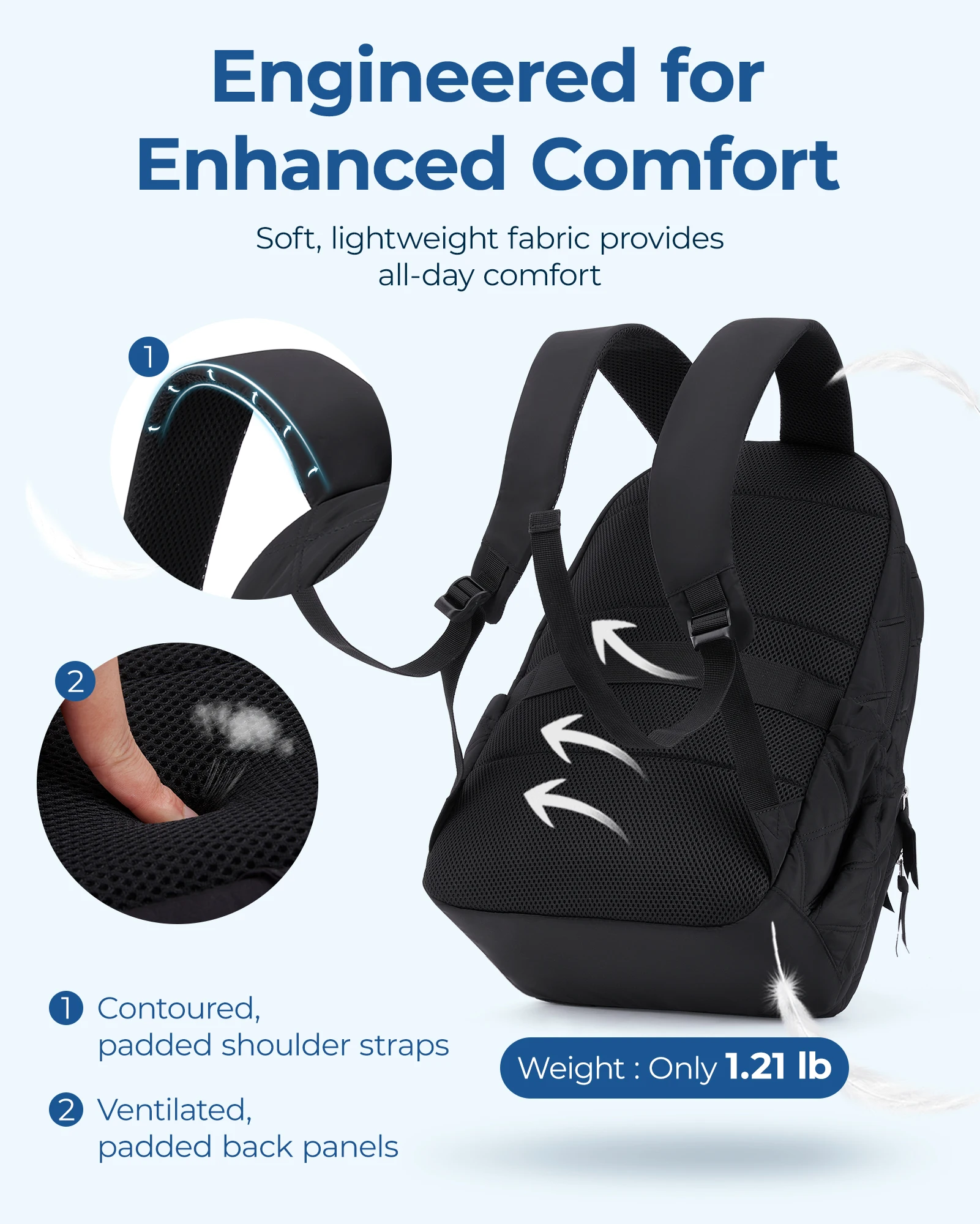 BAGSMART-bolsa para ordenador portátil de 15,6 pulgadas para mujer, mochila universitaria de alta capacidad, bonita bolsa de viaje para libros, mochila escolar para chica puntada