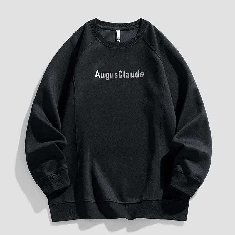 

New Autumn Long Sleeve Men Retro Sweatshirts Casual Hoodies Mens Fashion Letter Print Sweatshirt Men Clothes