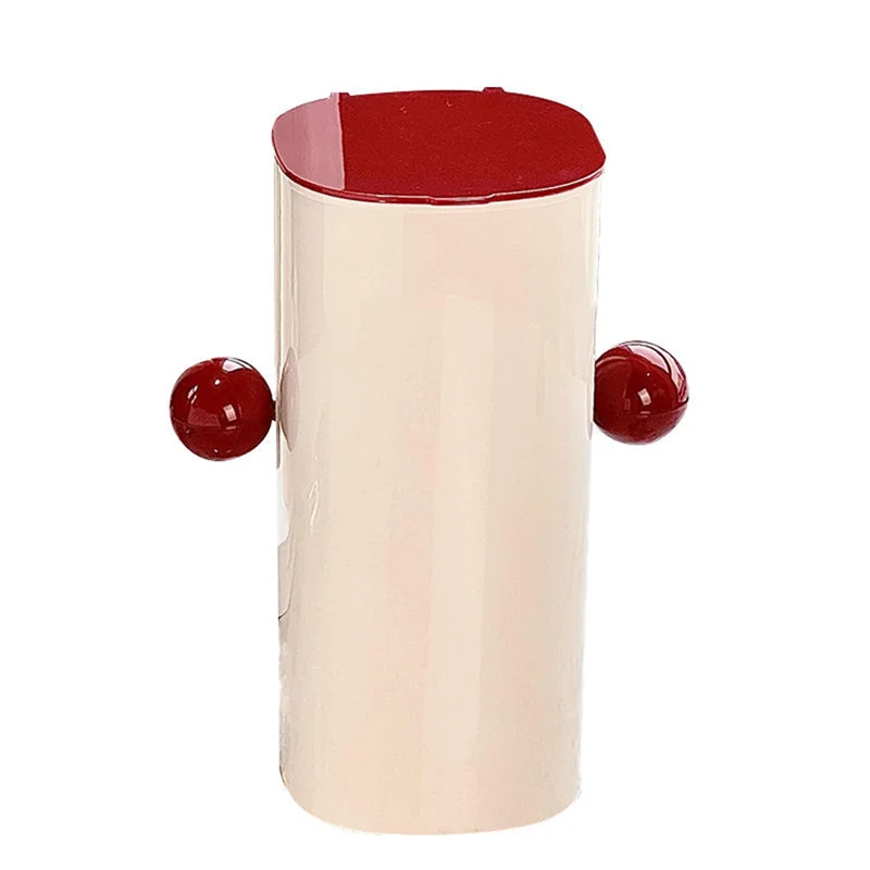 

Automatic Lifting Dustproof Four-Compartment Makeup Brush Storage Holder, Cosmetics Make Up Brush Holder Easy To Use Red