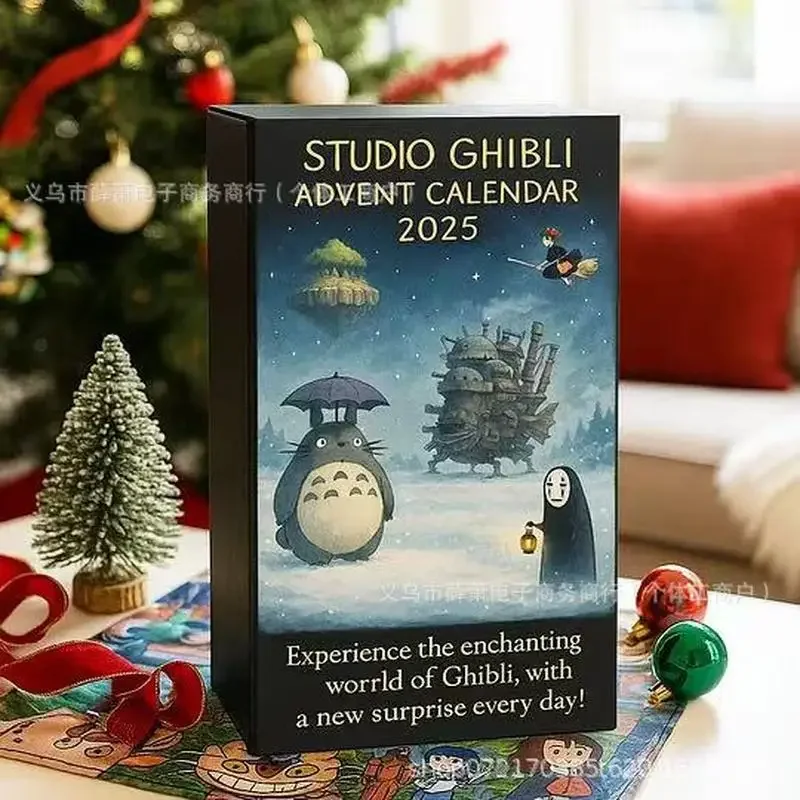 Kalendarz Adwentowy na Boże Narodzenie 2025 Klasyczny Studio Ghibli Anime Kolekcjonerskie Przedmioty Produkty Animacyjne Prezent Świąteczny Blind Box