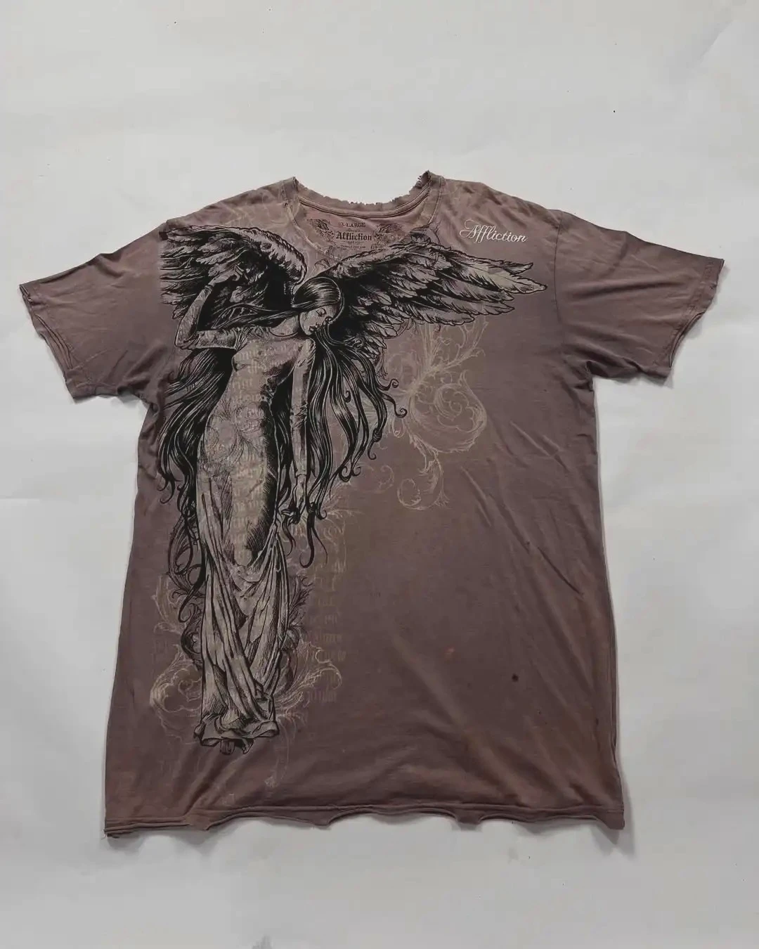 

Y2K New Affliction Ретро футболка с принтом Уличный хип-хоп Готический тренд Хлопок с короткими рукавами Мужчины Женщины Повседневный топ в стиле Харадзюку