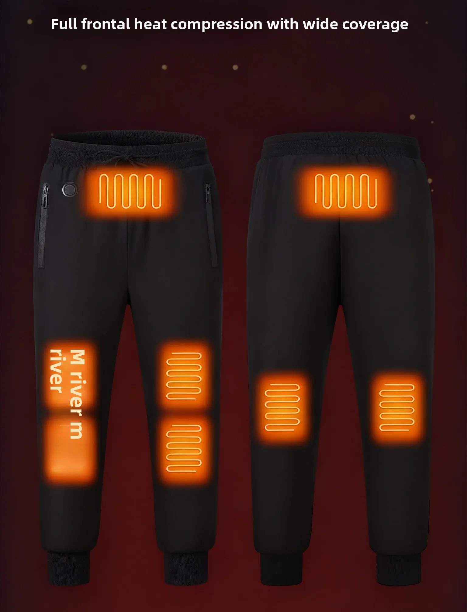 Winter Men's Heated Pants - Thermostatic Warm Thickened Cotton Pants USB Electric  Casual & Sports Long Pants