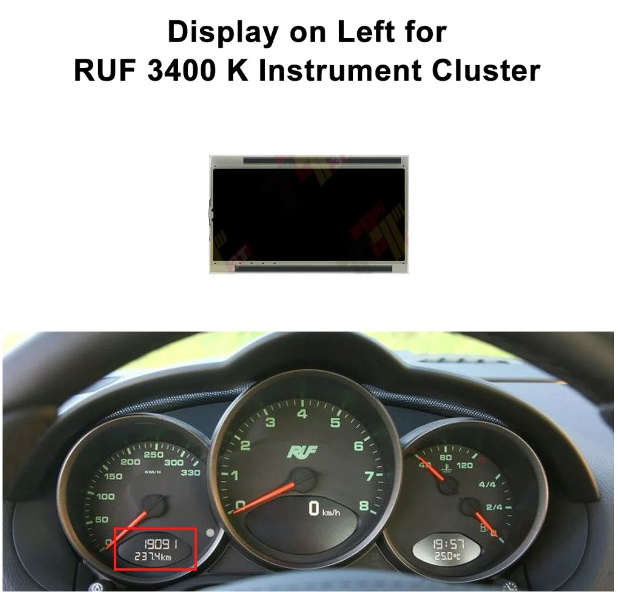 Armaturenbrett-LCD-Display für Porsche 911 997 Carrera/GT2/GT3/Turbo/Targa, 987 Cayman, Boxster Tachometer Instrumentencluster – Detail 6