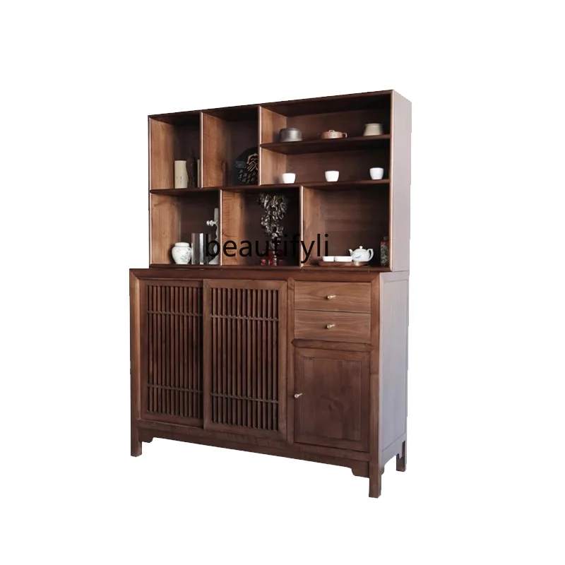 

Entry solid wood storage dining side cabinet Modern light luxury high-end storage cabinet, new Chinese dining cabinet