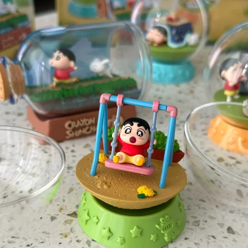 Nuevo Original Re-Ment Crayon Shin-Chan botella escena 2 serie de botellas en miniatura diarias figura de acción montaje caja ciega Juguetes