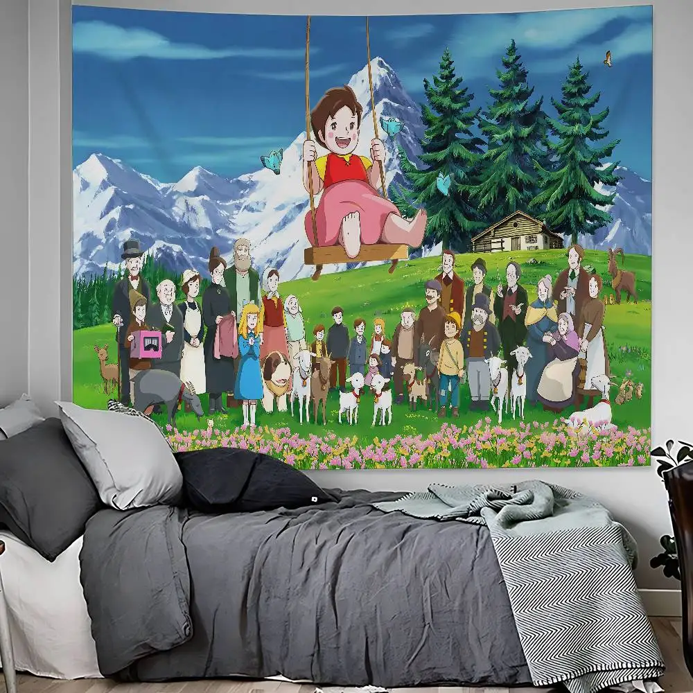 Heidi Cartoon Chart Tapestry Art Science Fiction Room Home Decor Cheap Hippie Wall Hanging