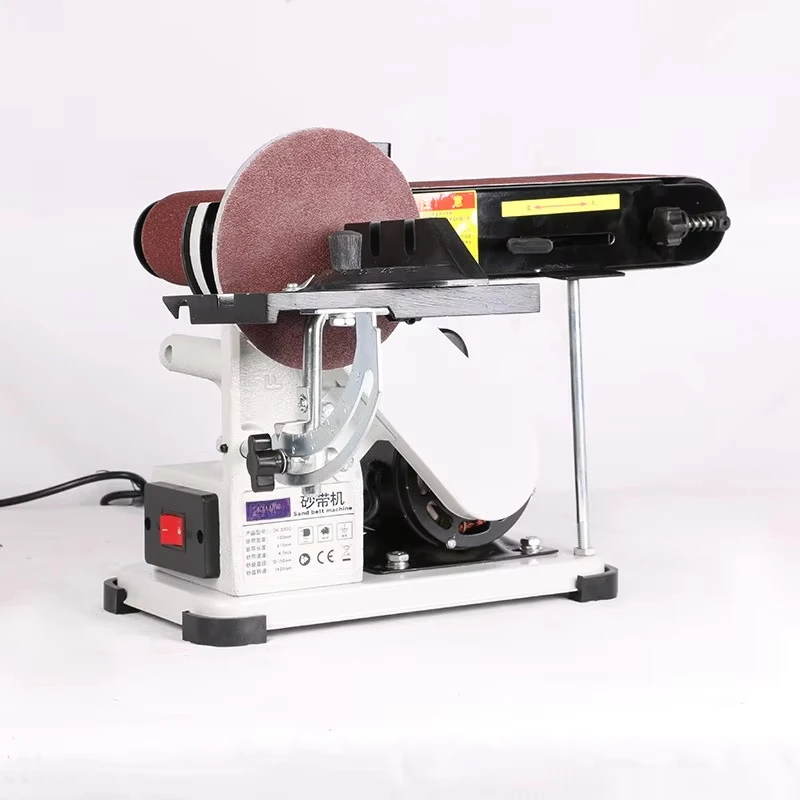 手頃な価格の小型研磨木工サンダーベルトマシン、固定角度研削ナイフエッジ付き、木工用