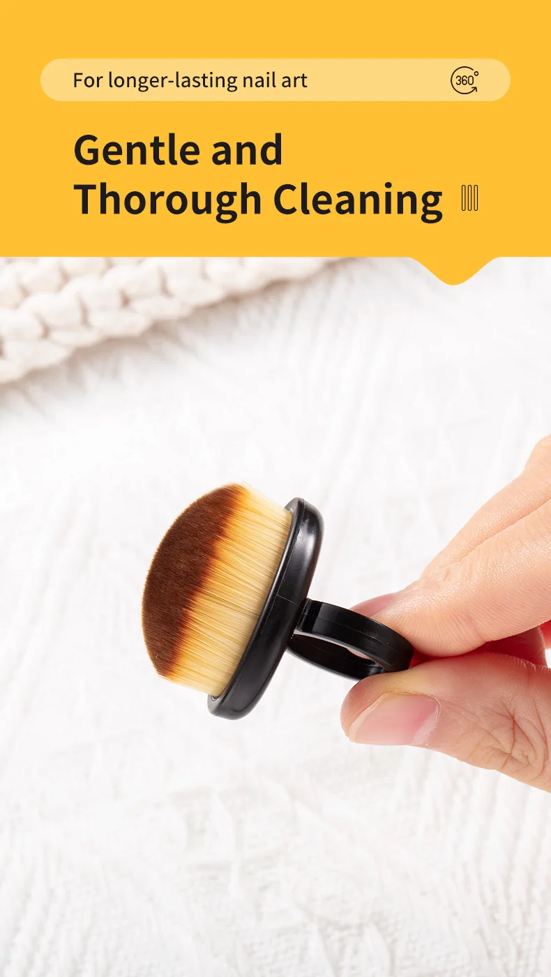 1/10 Stück Maniküre-Staubpinsel mit dichten Borsten, Fingerring-Staubwedel, Nagellack-Pulverreiniger, Nagelkunst-Essential, Salonbedarf – Detail 7