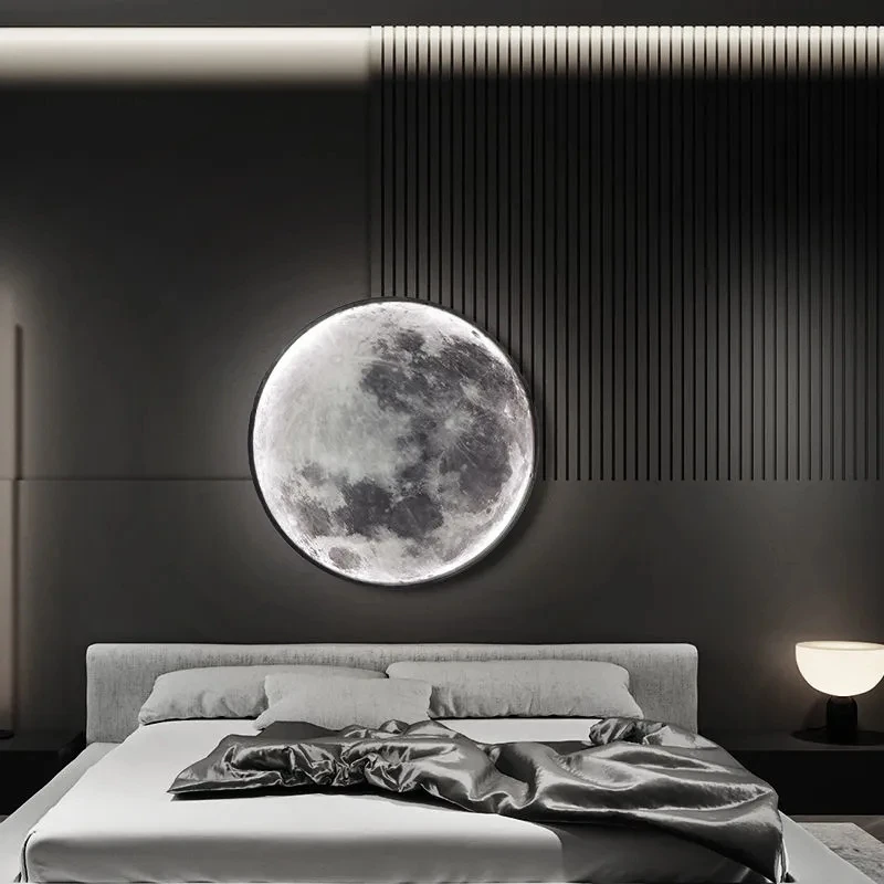 

Modern Wall Lamp Moon Mural Simple Bedside Wall Lamp Creative Living Room Bedroom New Balcony Stair Aisle Lamp