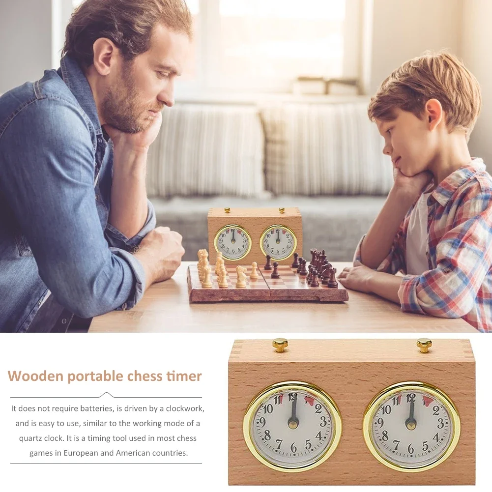 Wooden Compact Digital International Retro Portable Competition Game Timer Mechanical Count Up Down Analog Chess Clock Gift