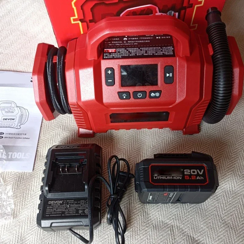 1PC 20V Household Lithium Multifunctional Inflation Pump Wireless Small Portable Electric Tire Inflation Pump