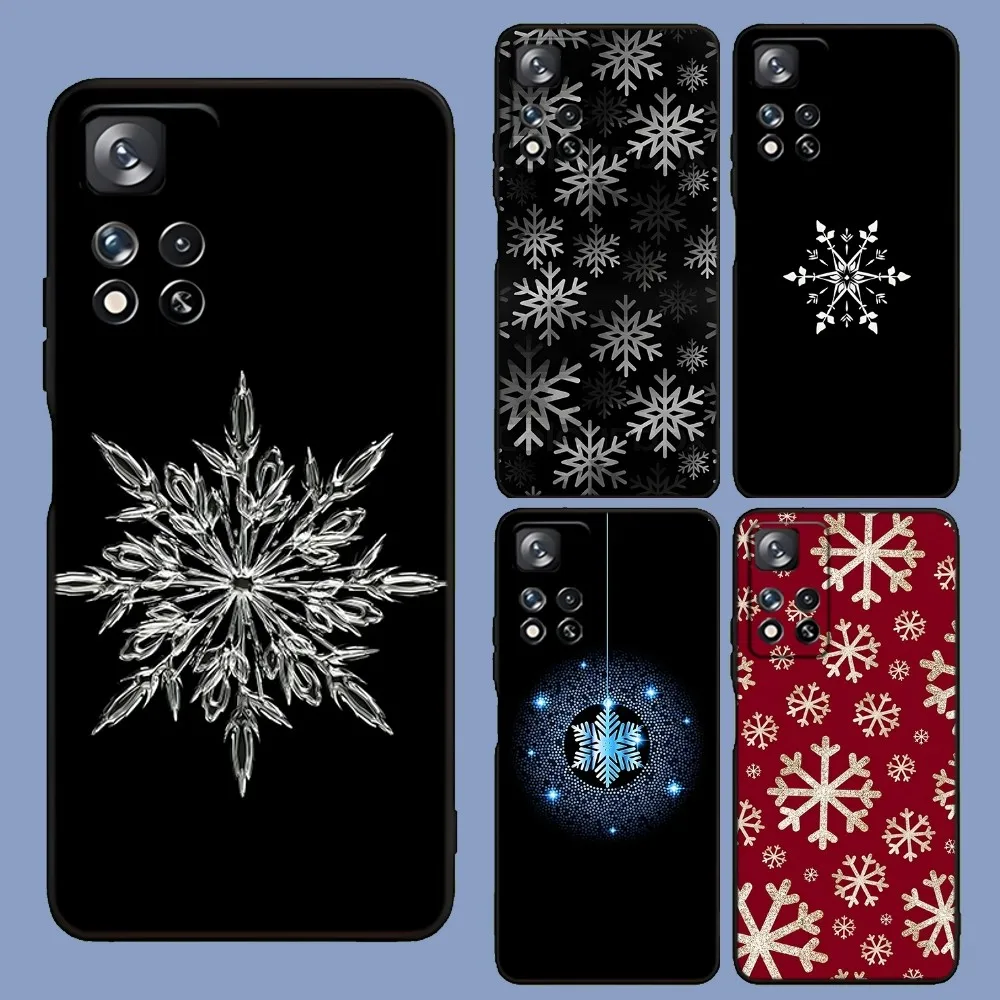 Christmas Snowflakes Phone Case For Samsung Galaxy A13,A21s,A22,A31,A32,A52,A53,A71,A80,A91 Soft Black Cover