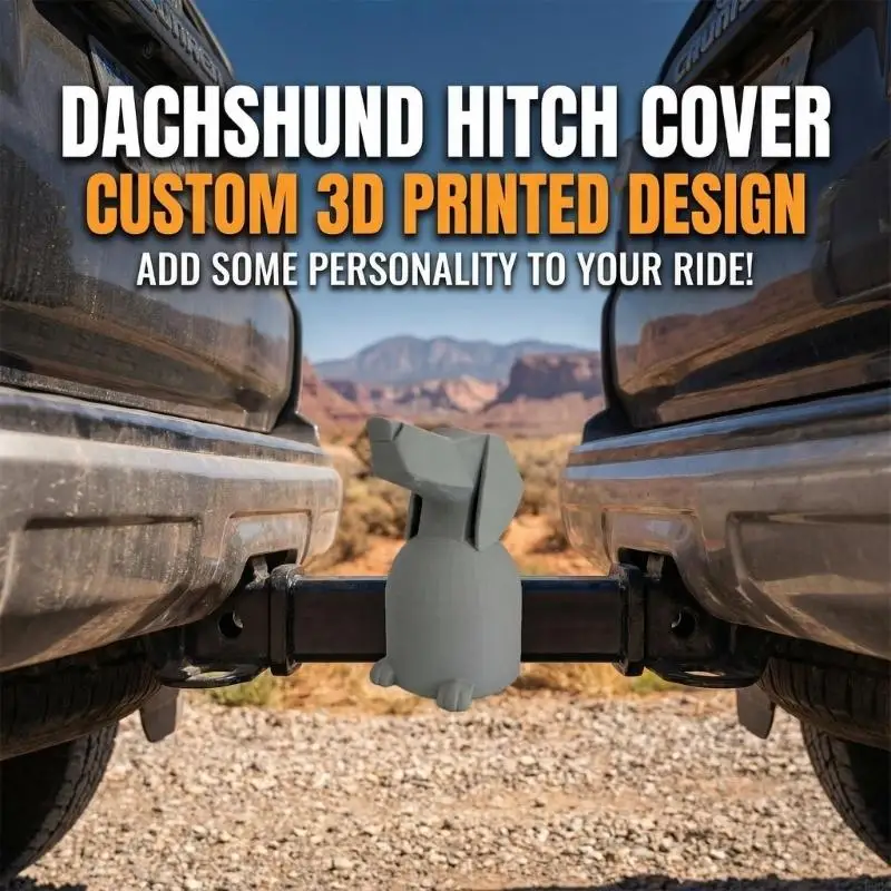 3D Printed Dog Head Hitch Cover Quick Installation Universal Trailers Coupling Cap Hook Cover For Vehicles New