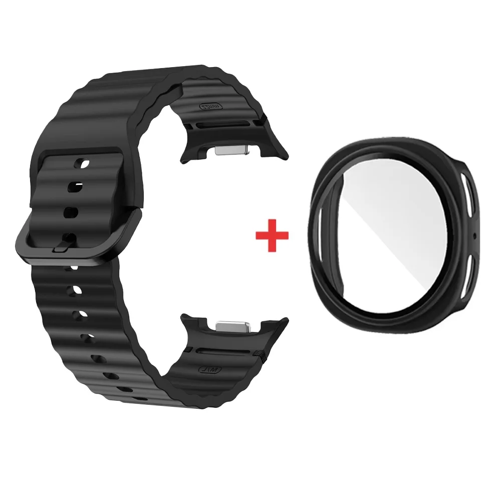 Tempered Glass+Case+STRAP for Samsung Galaxy Watch 8 band 40MM 44MM All-around hard PC Bumper Frame Screen Protector accessories image 4