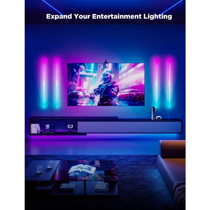 Glide Wall Lights, RGBIC LED Lights, Smart Gaming Lights Works with Alexa and Google Assistant, RGB Light Bar, LED Wall