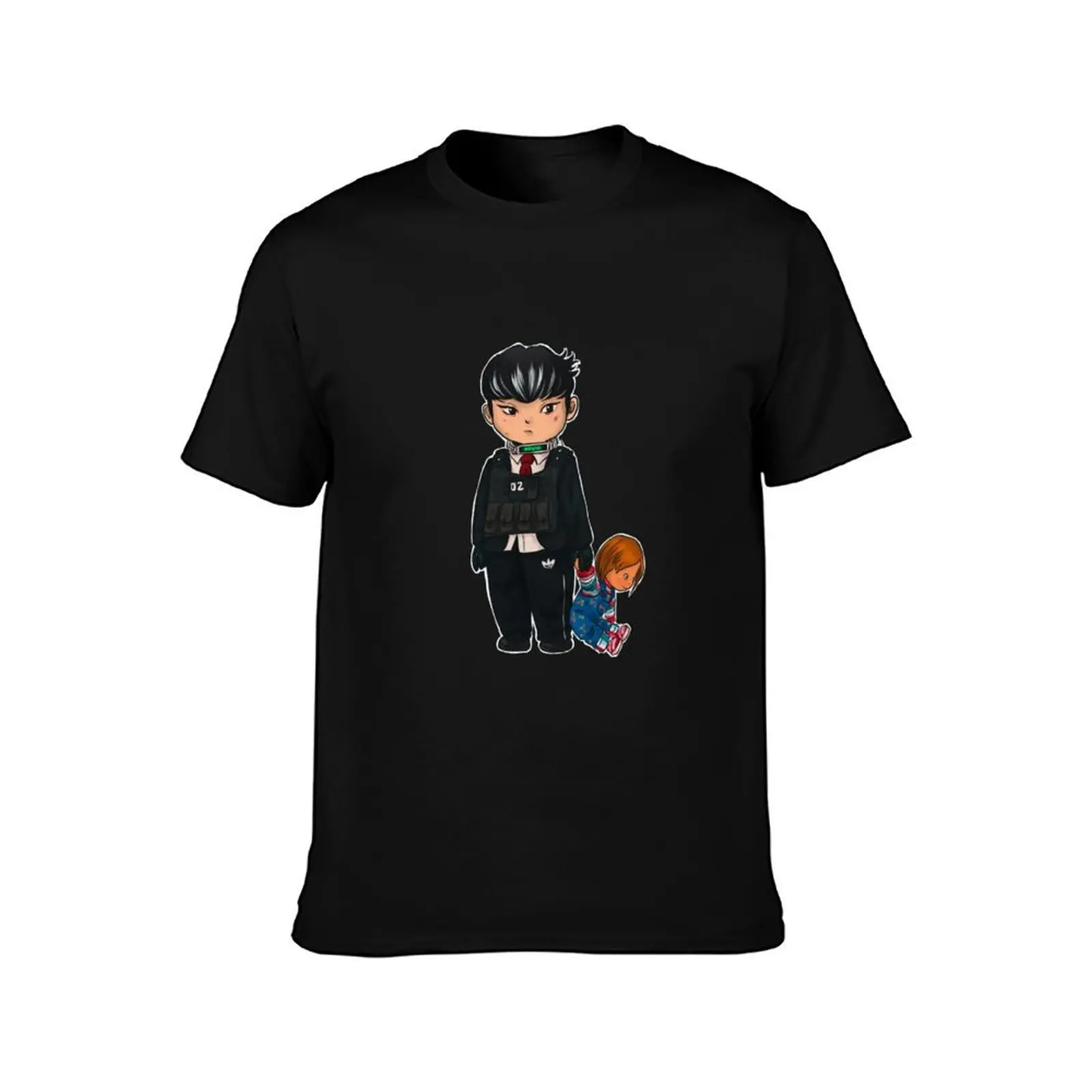 Maverick Changmin (Q) + Chucky T-Shirt, Summer Casual Cotton Tee, Oversized Streetwear Tops, Vintage Graphic Print, 100% Cotton