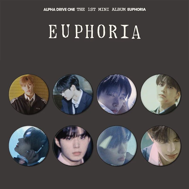 ALPHA DRIVE ONE Mini 1st Album EUPHORIA Brooch Round Tinplate Badge Character Printing Badge Bag Decora ALD1 BOYS PLANET Gift