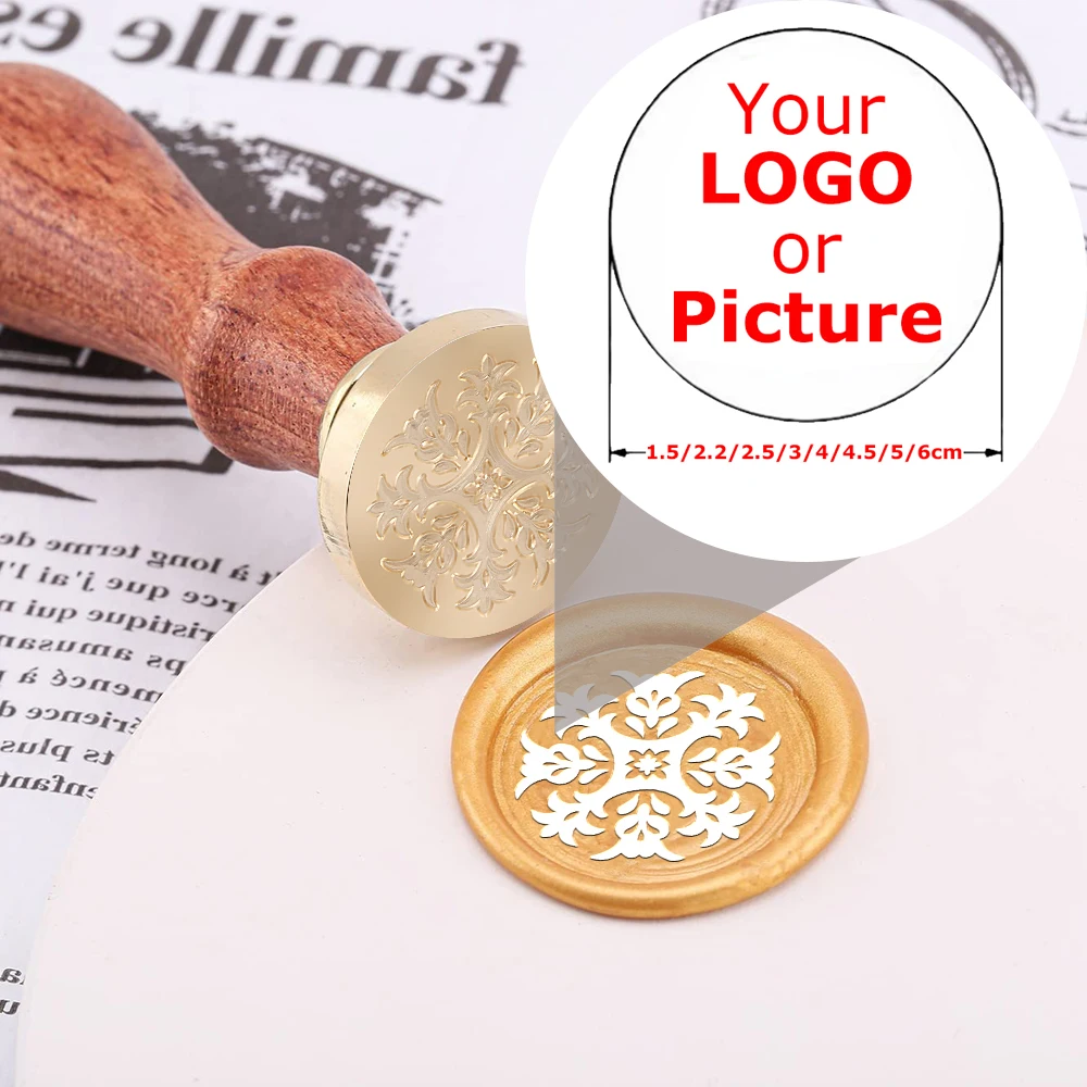 

Набор восковых печатей с логотипом разных размеров, индивидуальный дизайн, для DIY-декора свадебных конвертов и бумажных открыток