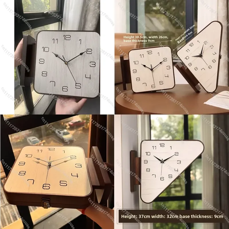 Modern Dual Sided Corner Wall Clock Minimalist Silent Non Ticking Pendulum Timepiece Decorative Clock for Living Room Home