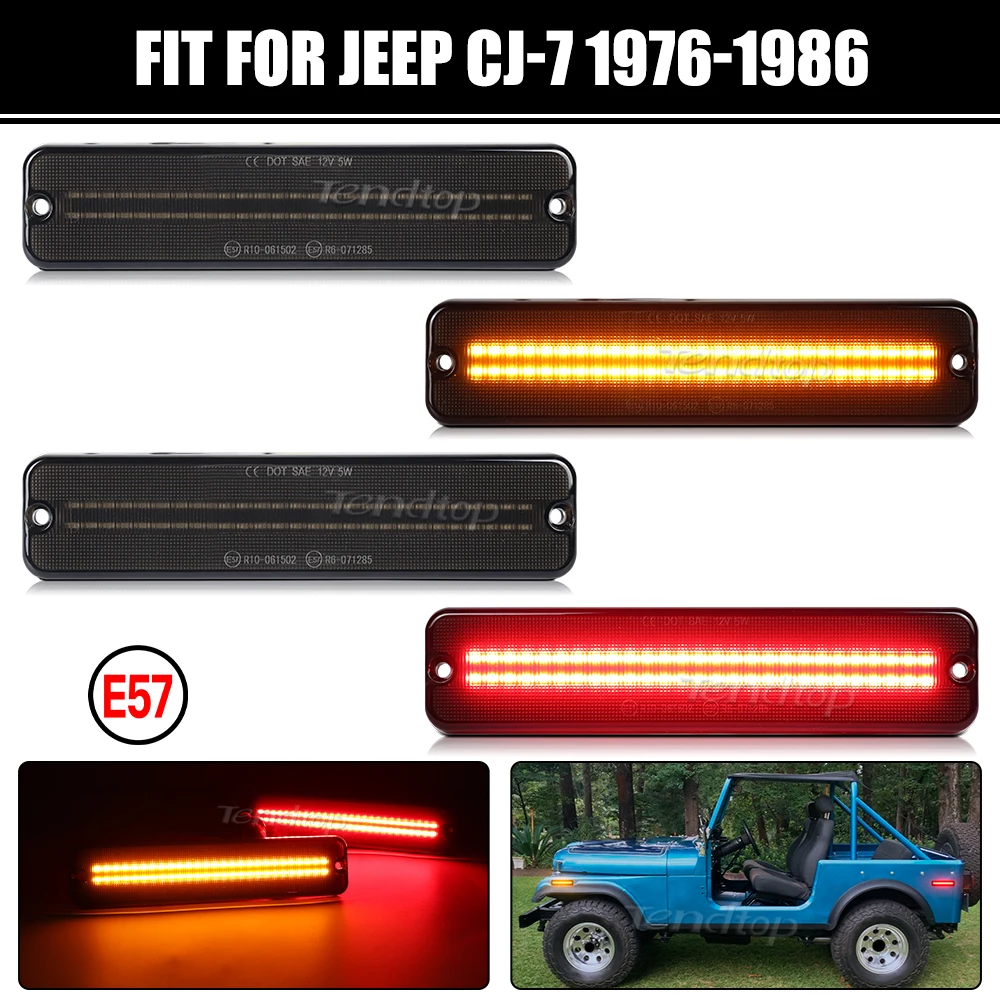 4 шт. светодиодный передний и задний бампер, боковой габаритный фонарь для Jeep CJ-5 CJ-6 CJ-7 CJ-8 J10 J20 Pickup Grand Wagoneer