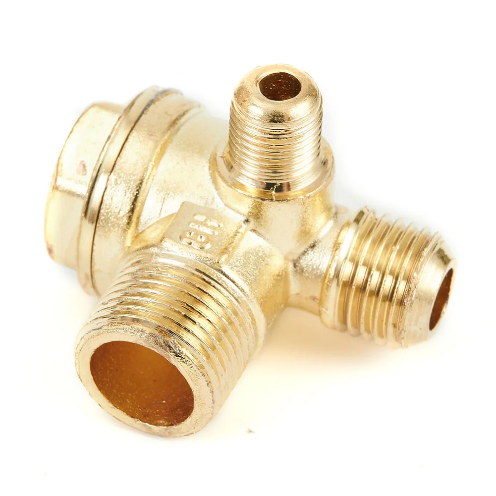 3 Port Brass Air Compressor Valve Air Central Pneumatic Compressor Check Valve 16x14x10mm Valves Thread 90 Degree DIY Home Tools