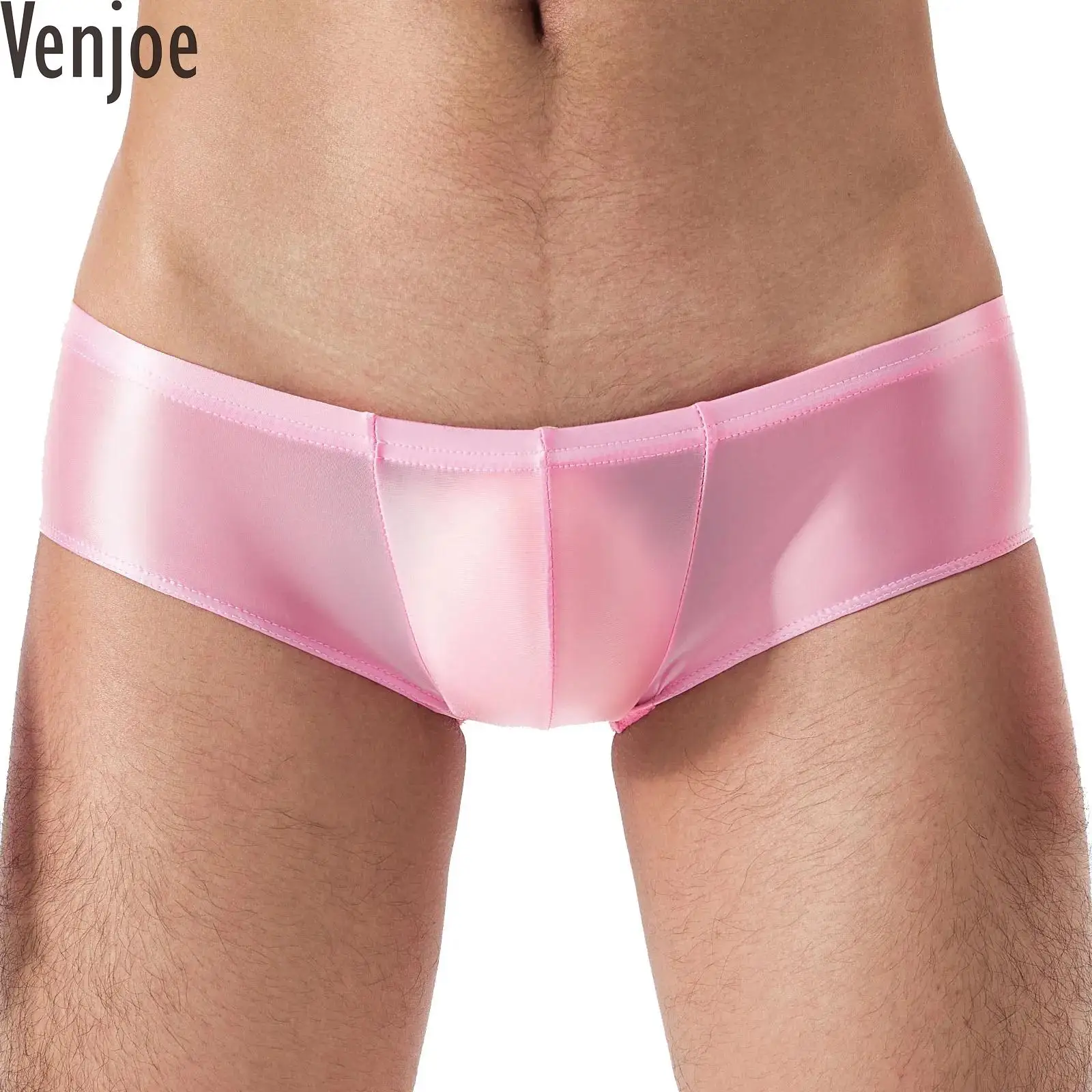 

Mens Solid Color Low Rise Briefs Glossy Shiny Swim Trunks Underpants Stretchy Thong Underwear Swimwear Lingerie Nightwear