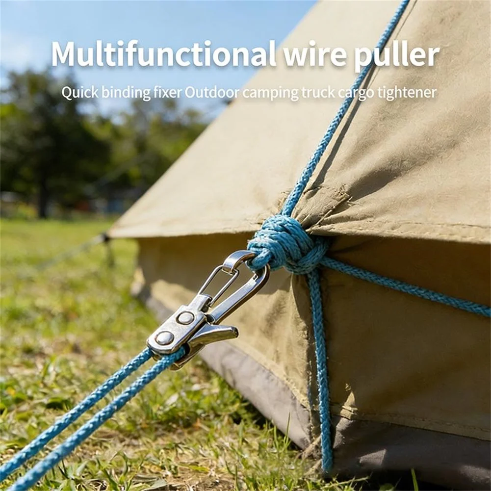 

Lock Buckle Rope Roller Tensioner 2 Roll Cord 6 Hooks Umbrella Cord Adjusters Cam Technology Tie Down Rope Outdoor