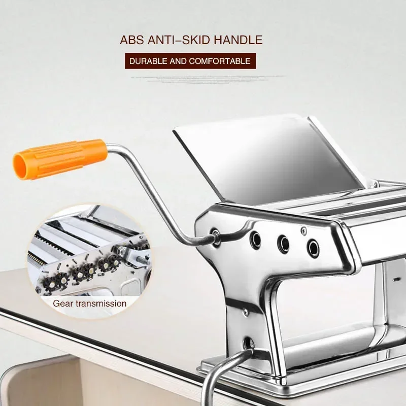 Picture 4: Small Household Pasta Machine Two Knives Multi-Kinetic Energy Manual Noodle Machine Stainless Steel Household Kitchen Tools