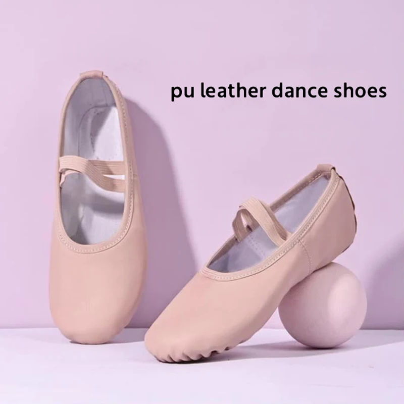 Zapatillas de Ballet de piel sintética para mujer, bailarinas profesionales Danseuse para niñas y niños, suela suave, zapatos de baile para niños pequeños