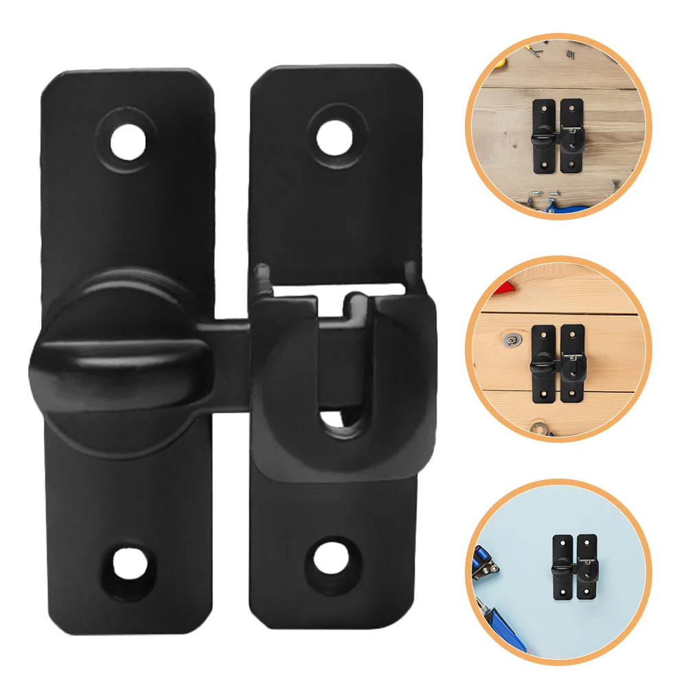 

Sleek Modern Aluminum Alloy Door Buckle Lock Easy Install No-Drill Sliding Bolt for Barn Garage Interior Doors