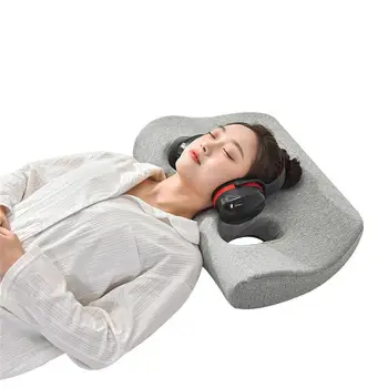 Noise-proof Headset Hole Pillow Memory Foam Pillow Release Ears Pain Pillow with Hole for Side Sleeper  Best5