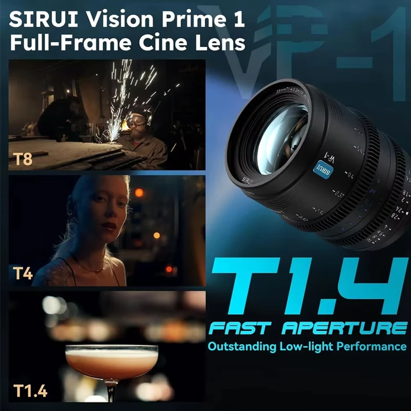 Lente de cámara SIRUI VP-1 Vision Prime T1.4 lente Cine de apertura de marco completo 24mm 35mm 50mm montaje E preinstalado con adaptadores RF/Z/L