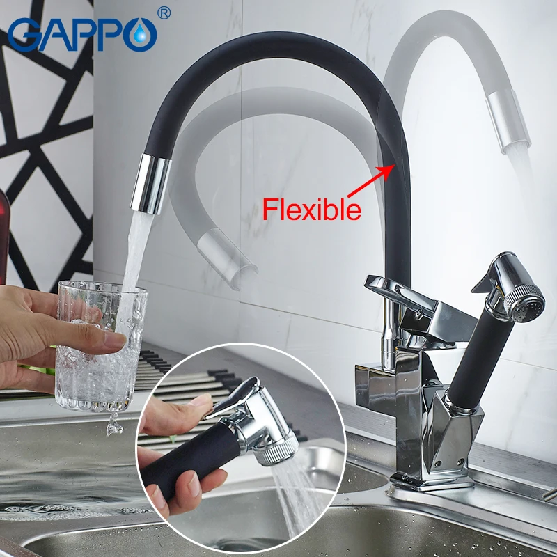 

GAPPO Kitchen Faucet Pull Out Mixer Tap 360 Rotation Hot & Cold Water Kitchen Sink Faucet Deck Mounted Mixer Taps