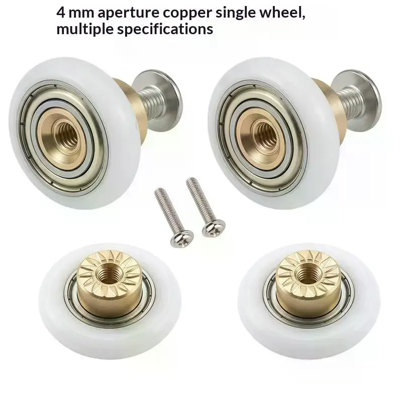 4 Pcs Shower Door Rollers Runners Wheels-Replacement Part Bathroom Glass Door Sliding Shower Door Roller Dia 20/23/25/27mm