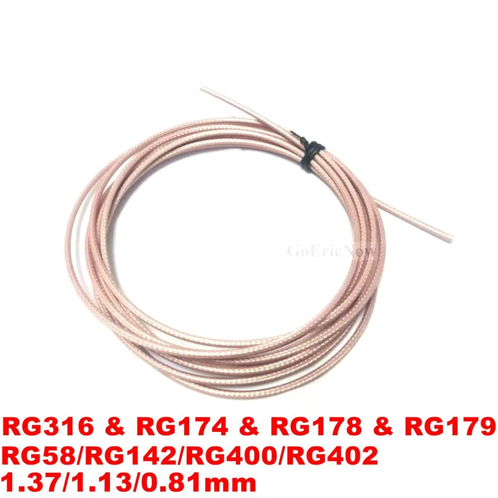 1Pcs RF Coaxial  RG316 & RG174 & RG178 & RG179/RG58/RG142/RG400/RG402/1.37/1.13/0.81mm Jumper Cable coaxial cable (1M)