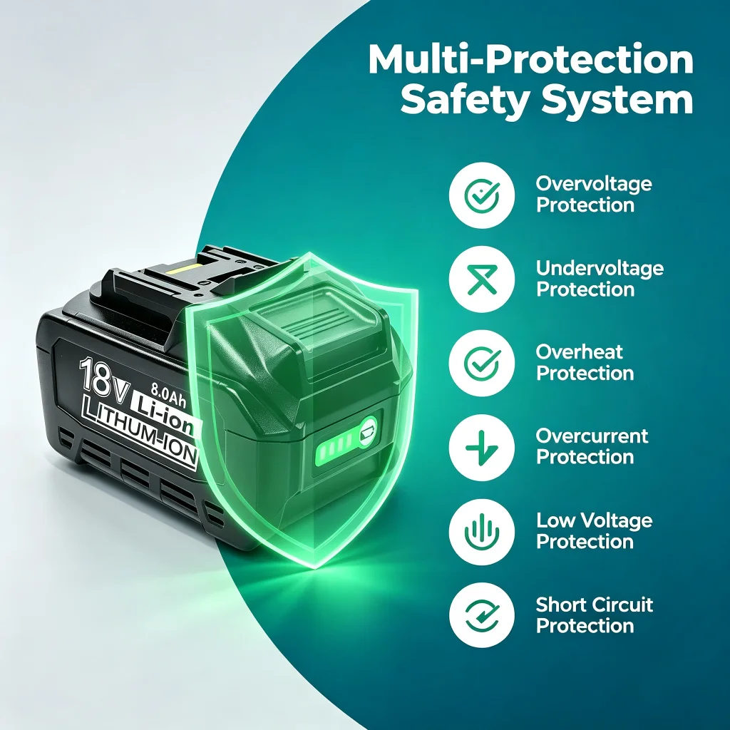 Kompatibel mit Makita 18V 8,0Ah BL1860B Elektrowerkzeug-Akku DC18RC Ladegerät Kabellos Li-Ion 14-18V BL1860 BL1850 BL1840 BL1830 8000mAh Lithium-Ionen Neue Version Ersatzzubehör – Detail 6