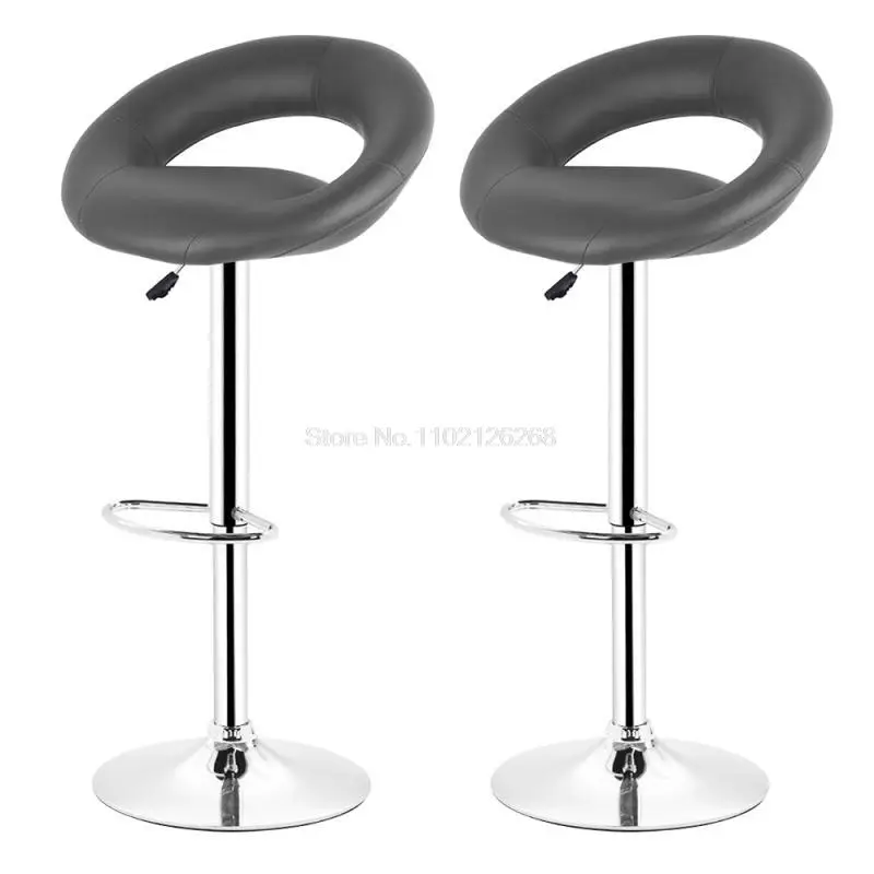 

2Pcs/Set Bar Chair PU Leather Lounge Chairs Bar Stool Lift Height Adjusted Swivel Leisure Home Office Kitchen Backrest Chair