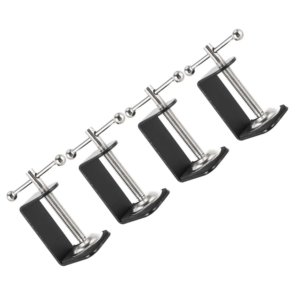 

4 Pcs Metal Base Clip Clamp for Desk Cabinet Mounting Clamps Woodworking Universal Desktop on Table Vice