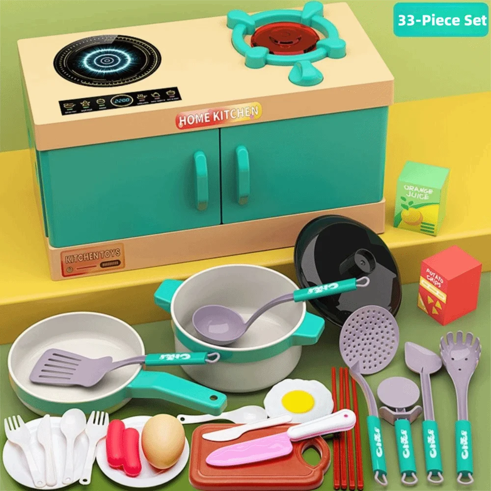 Table de cuisson, ensemble d'ustensiles de cuisine, poêle, ensemble de jeu de cuisine, bouilloire, coupe de fruits, ensembles de nourriture, jouet éducatif pour enfants