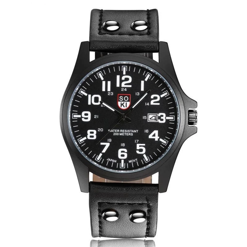 New Vintage Classic Watch for Men Clock Stainless Steel Waterproof Date Leather Strap Sport Quartz Wristwatch
