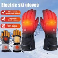 Winter Electric Heated Gloves Battery Operated  Cycling Gloves Waterproof Touchscreen Warming Ski Gloves For Outdoor Hiking