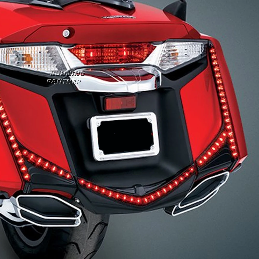 لهوندا جولدوينج Goldwing GL1800 GL 1800 F6B 2012 - 2017 دراجة نارية الخلفية لوحة ترخيص هود تقليم كروم اكسسوارات جديد #4