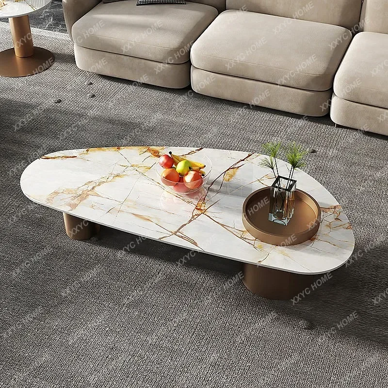 XX Natural Marble Coffee Table 2025  Minimalist Luxury Living Room Irregular Floating Tea Table