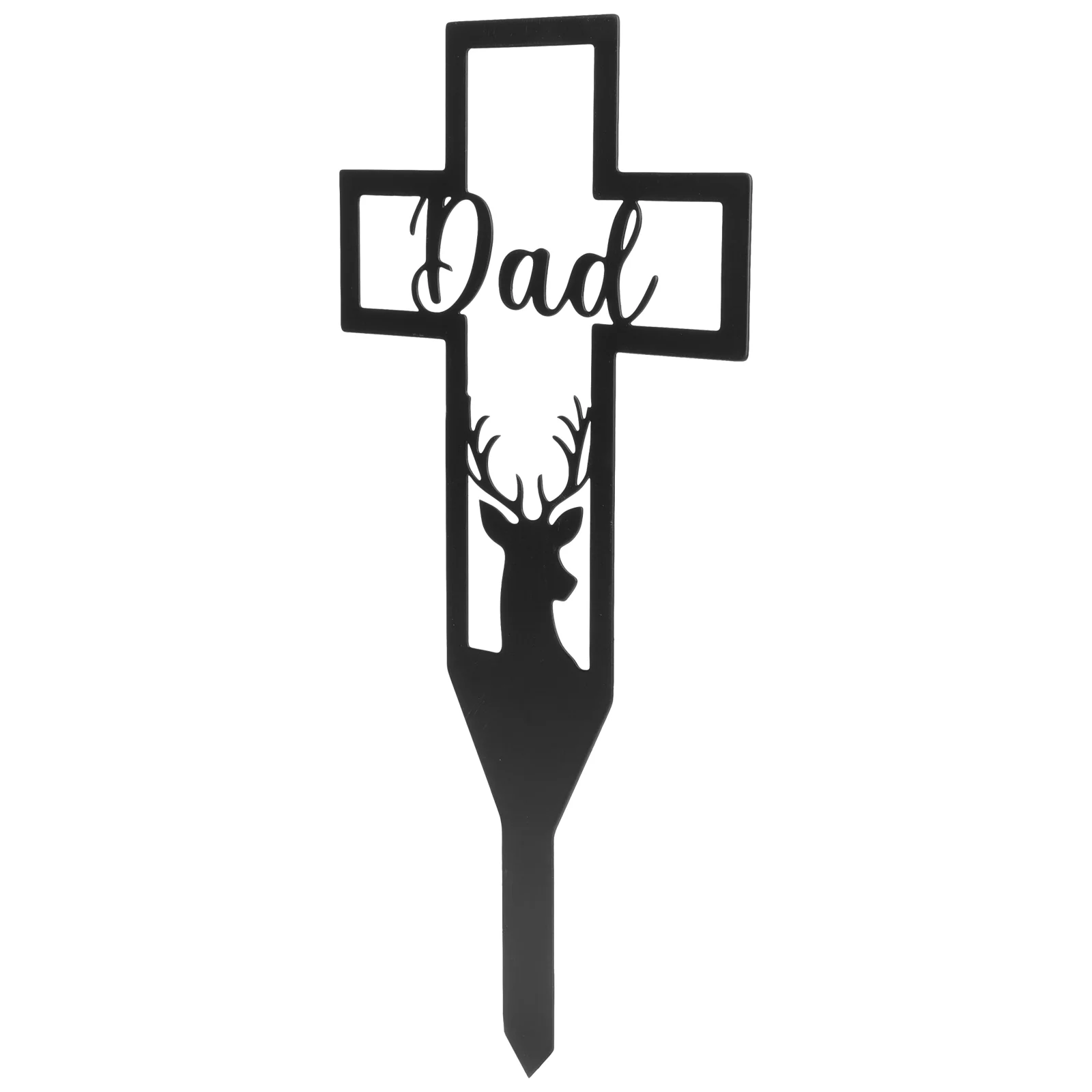 Grave Markers for Cemetery Humans Lawn Ornament The Sign Black Memorial Stake Dad Mother