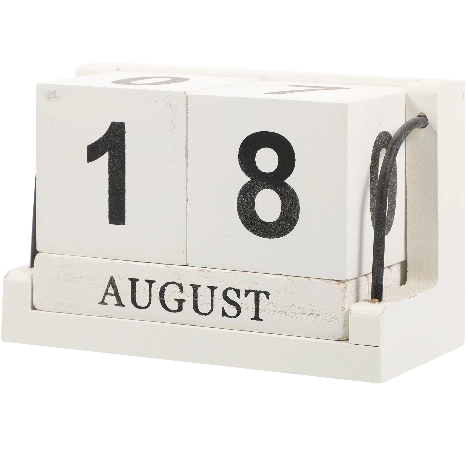 

1 set 1 Set Office Desk Wooden Calendar Blocks Reusable Perpetual Date Display Desktop Cubes Calendar For Home School Decor