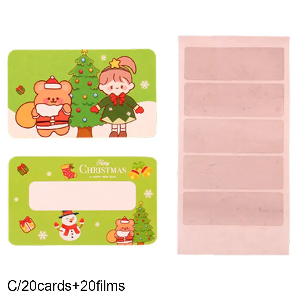 Cartoon Christmas Sticker Scratch Card Paper Child Interactive Handwritten Student Surprise Gifts Handwriting Pleasant Card Y2D9