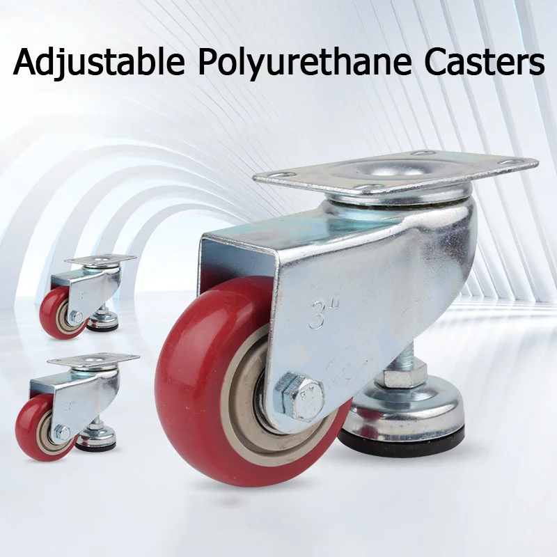 1-2 pcs 2.5/3/4 inch caster with foot, leveling support caster wheel, Forma swivel caster wheel