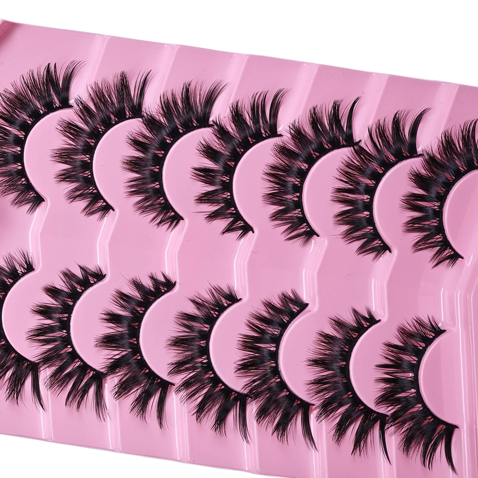 21 쌍/35 쌍 고양이 눈 효과 속눈썹 푹신한 두꺼운 가짜 밍크 속눈썹 희미한 크로스 자연 디자인 속눈썹 메이크업 도구 뷰티